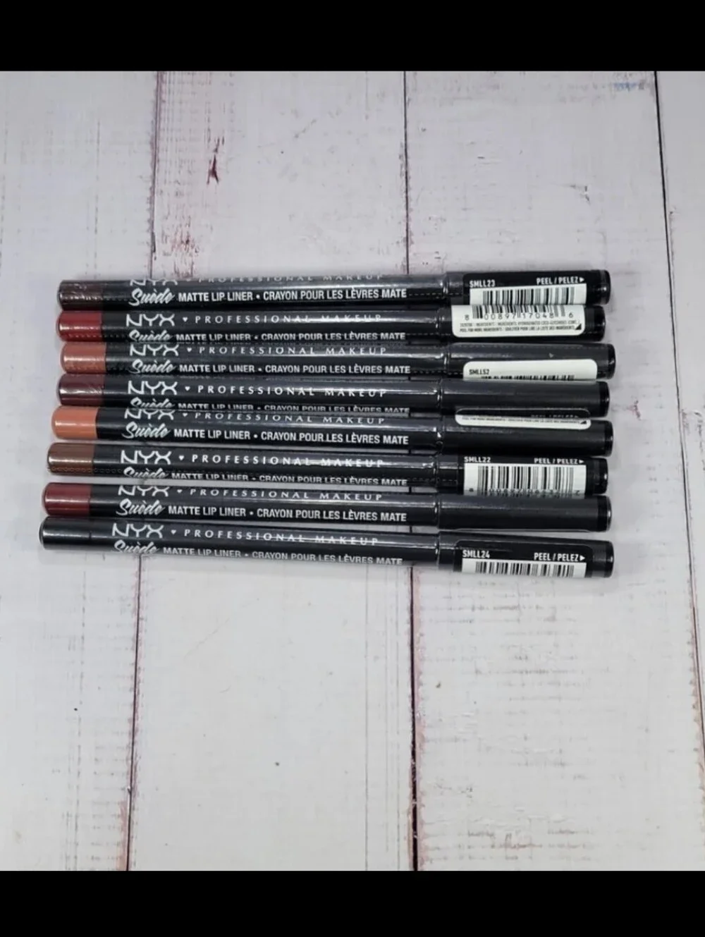 Nyx 8 Piece Suede Matte Lip Liner Velvet Soft Vegan Lip Pencil Bundle NEW!